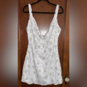 White Sequin Mini Dress